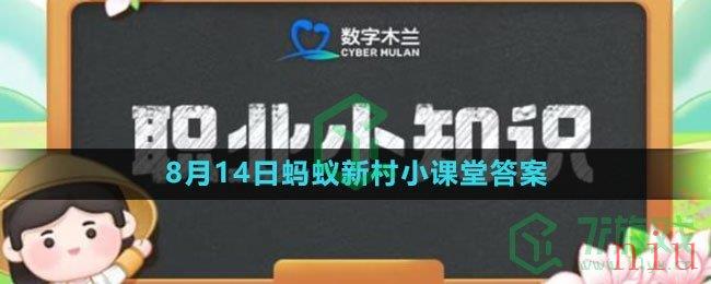 《支付宝》2023年8月14日蚂蚁新村小课堂答案