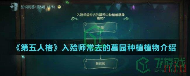 《第五人格》入殓师常去的墓园种植植物介绍