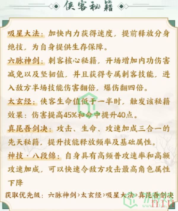 《武林闲侠》独孤一门秘籍搭配攻略介绍