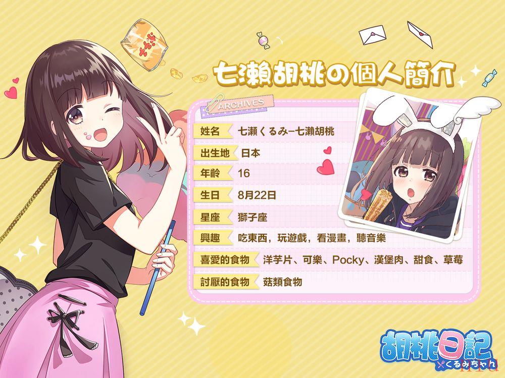 【TpGS 21】表情包少女「七濑胡桃」疗愈养成游戏《胡桃日记》预计今年在台推出